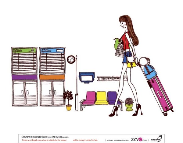 Simple drawing female vector 5