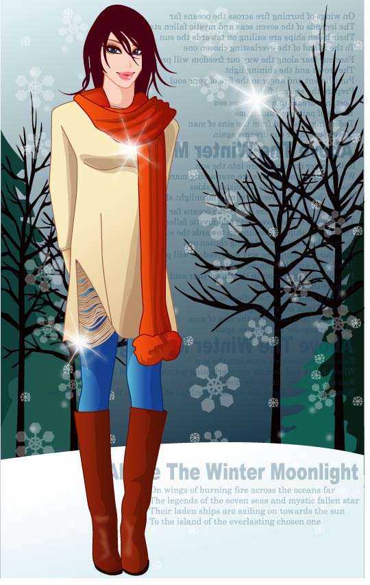 Winter Women vector 8