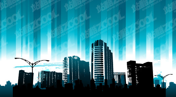Blue city Vector 