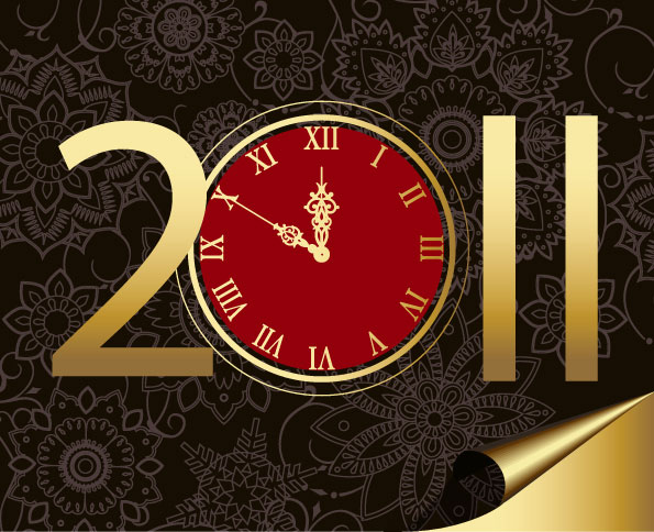 2011 clock pattern vector material