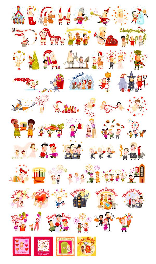 Pen style festive element vector material