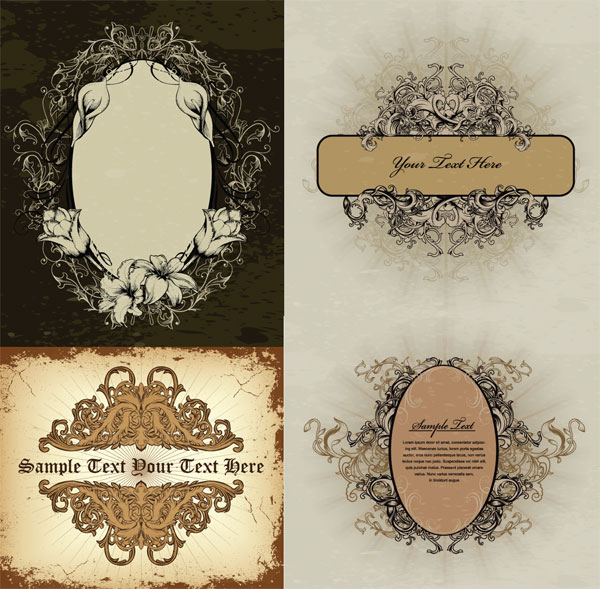 European gorgeous pattern vector material