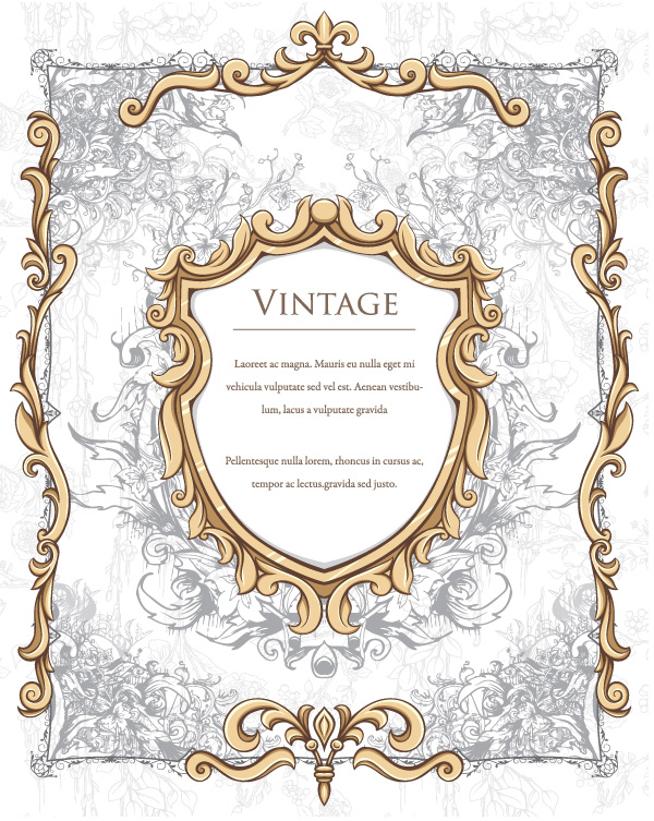 European gorgeous frame - Vector