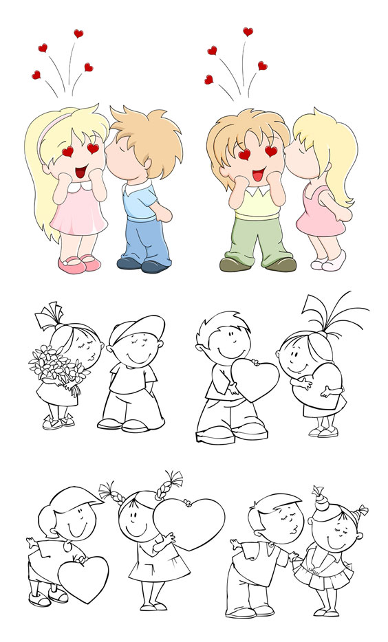 Lovely children vector material