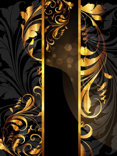 Gold pattern vector material -4