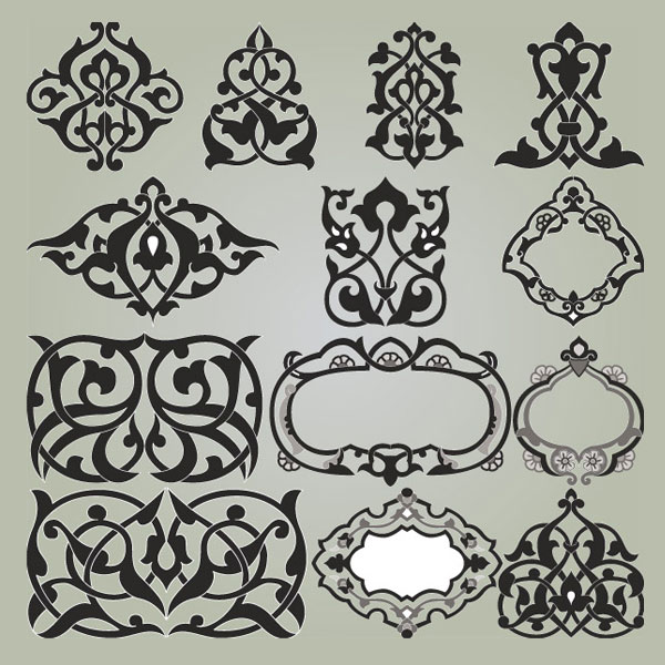 Delicate pattern corner 02-- vector material