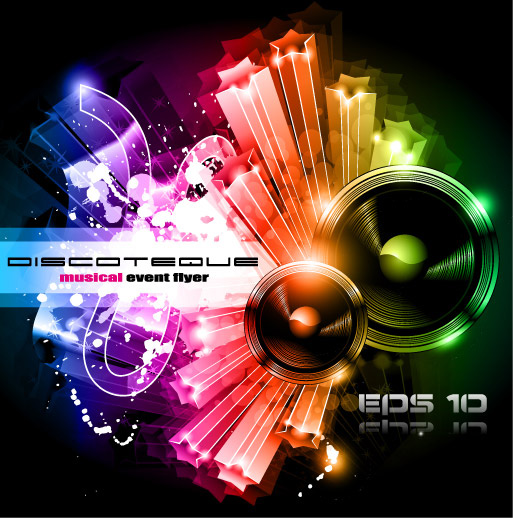 Brilliant dynamic musical elements 01 - Vector