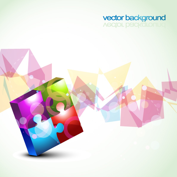 Colorful puzzles vector background material -2
