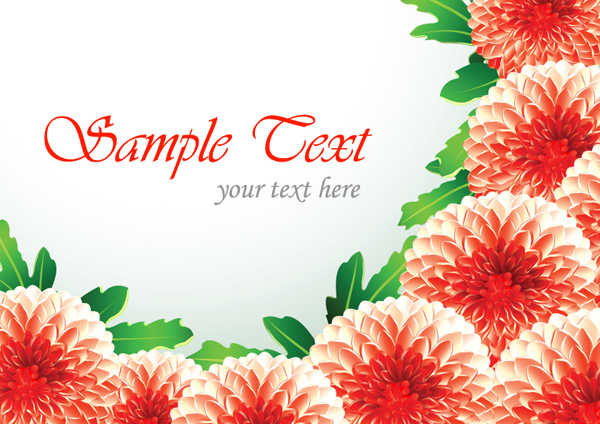 Beautiful flowers vector material 