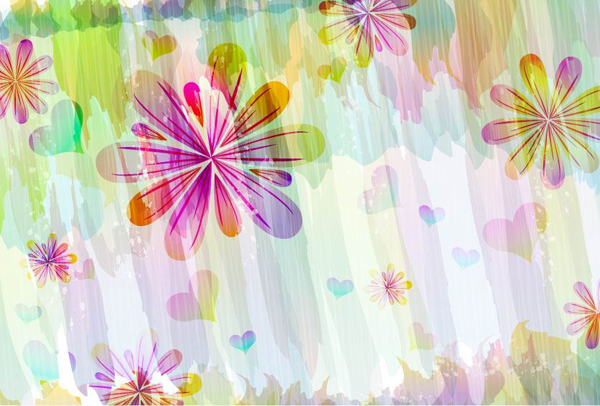 Romantic floral pattern background vector -1