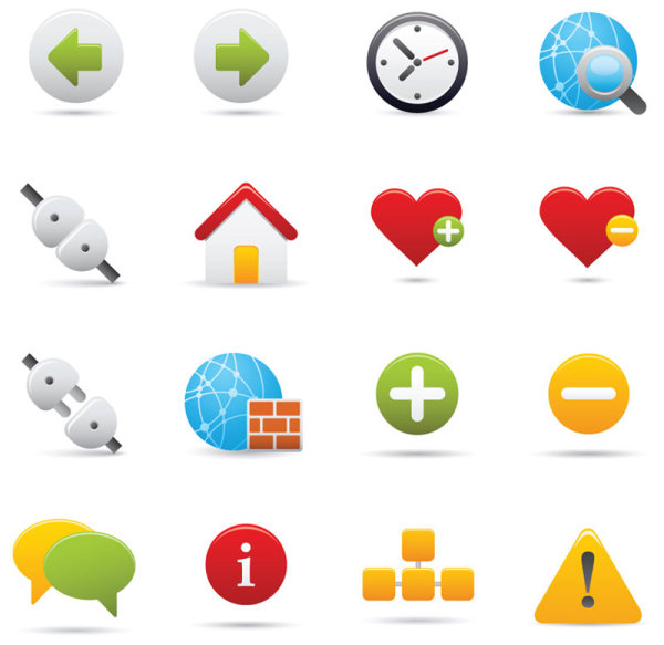 Exquisite cartoon icon 02 - vector