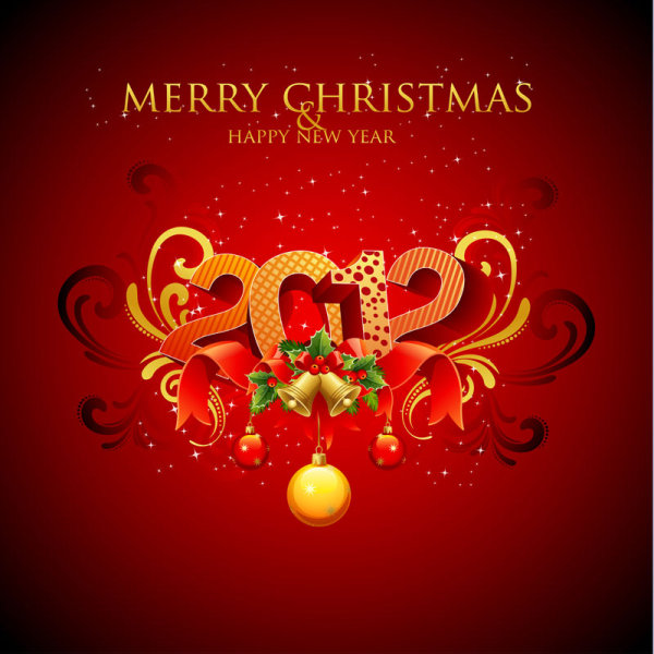 Gorgeous Christmas background 03 - vector material