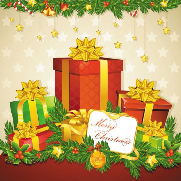 Beautiful Christmas elements 04 - vector material