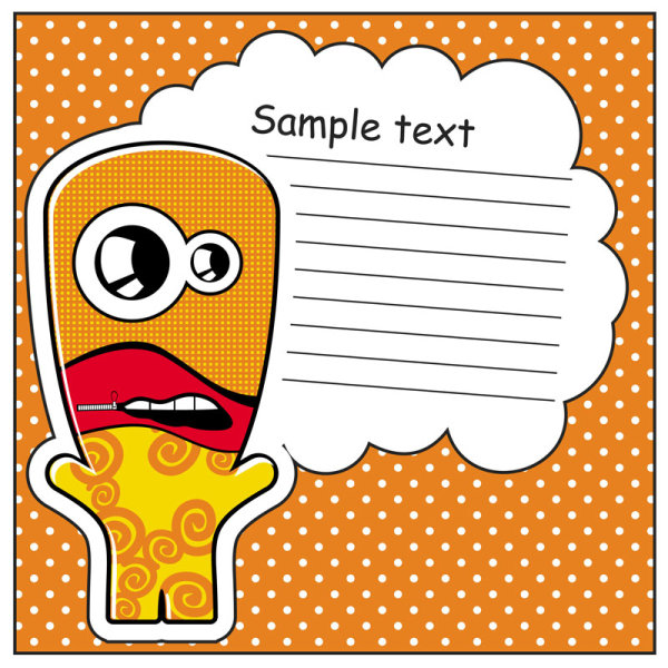 Cartoon stickers background 05 - vector material