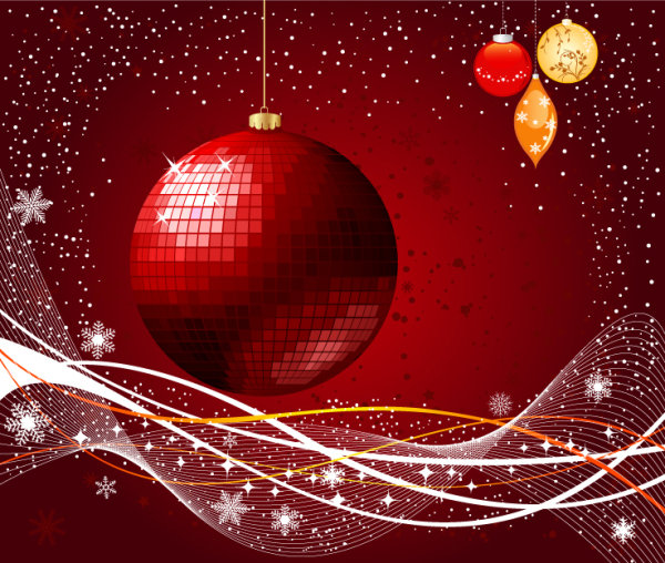 The exquisite Christmas ball background 03 - vector material
