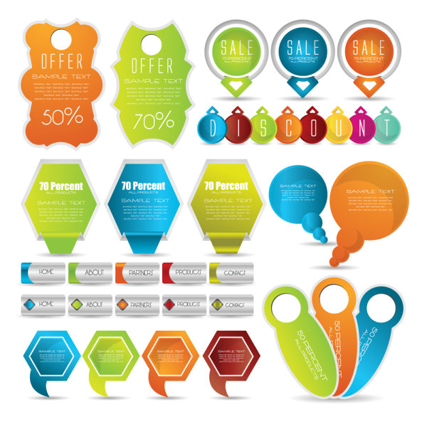 Beautifully label card 02 - vector material