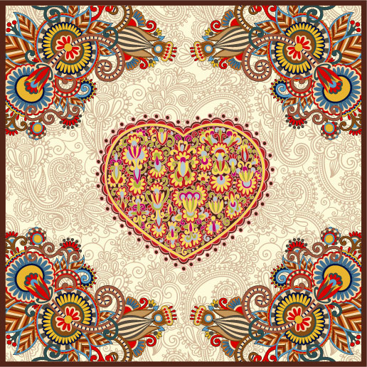 Heart-shaped Valentine's Day card 05 - vector material