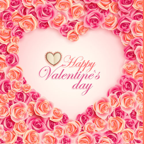 Vintage Valentine card 04 - vector material