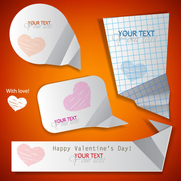 Valentine label elements 06 - vector material