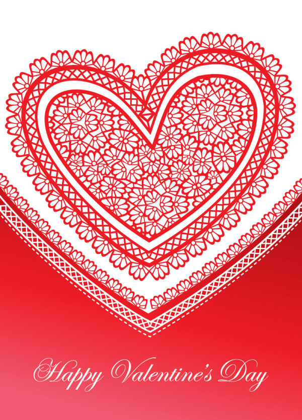 Beautiful Valentine card 04 - vector material