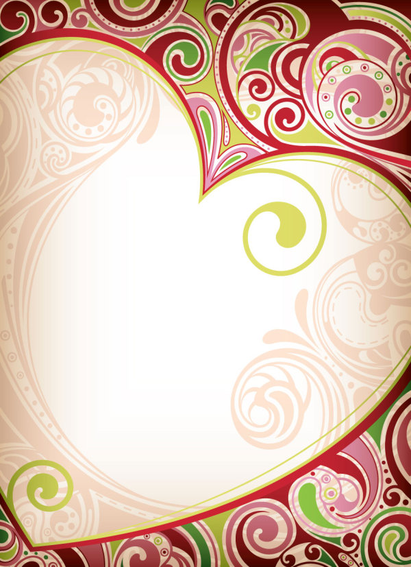 Heart-shaped border vector material -05