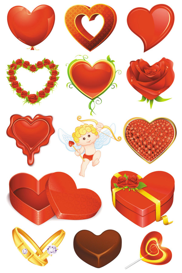 Romantic Valentine's Day elements 01 - vector material