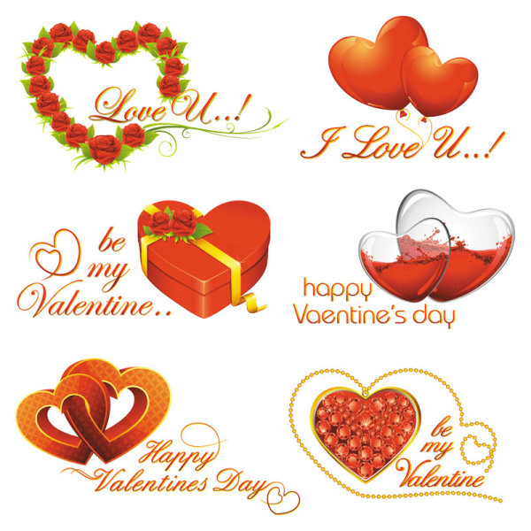 Romantic Valentine element vector material -02