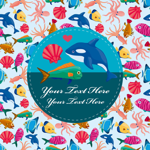 Cartoon marine life - vector material