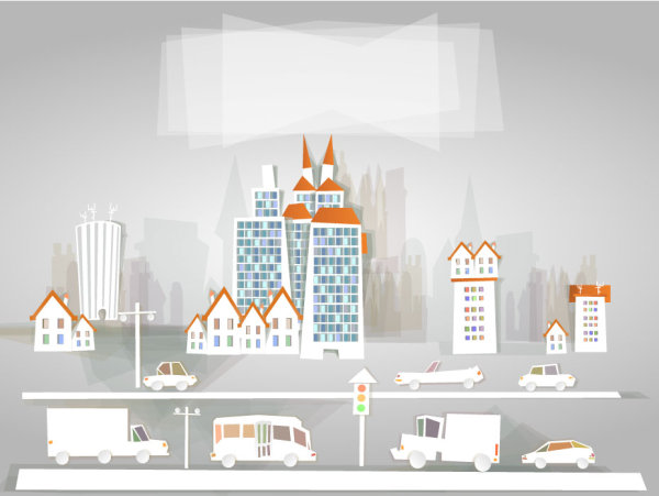 Cartoon construction paper-cut 04 - vector material