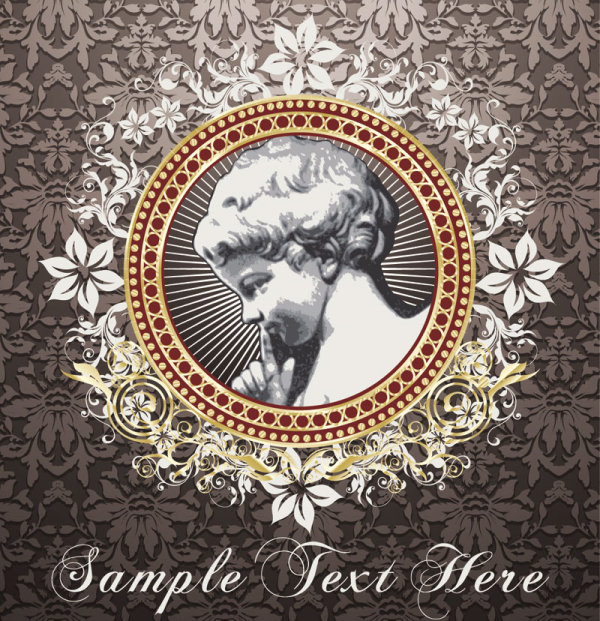 European pattern background 01 - vector material