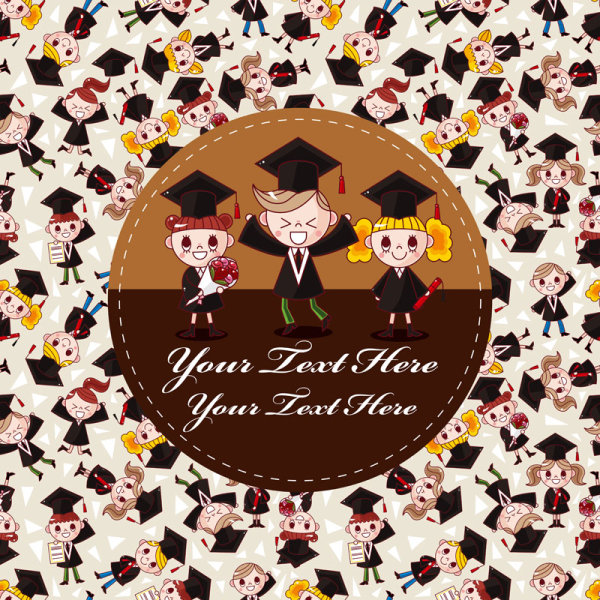 Cartoon graduates - vector material