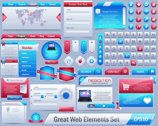 Sophisticated Web page elements - vector