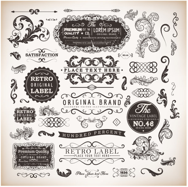 European lace pattern 01 - vector material