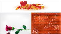 Maple Leaf rose heart-shaped wall material vector