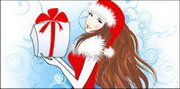 Christmas vector material girl