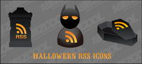 Halloween rss icon vector material