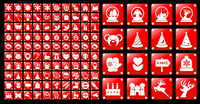 Simple red Christmas icon vector material