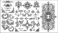 Variety of practical European-style lace pattern vector material