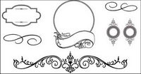 Several European-style lace pattern vector material
