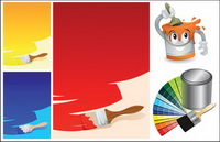 Lovely paint theme vector material