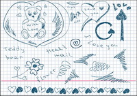 Lovely hand-painted love element vector material