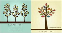 Lovely flower tree vector material