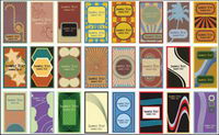 60 retro style cards vector material