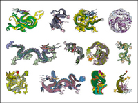 Chinese Classical Dragon Vector material of 8