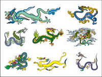 Classical Chinese dragon vector material of two