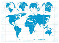 map of the world and the Earth Vector 