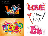 Colorful love pattern vector material