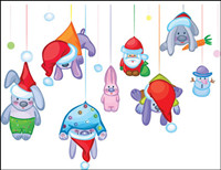 Cute Santa Claus with rabbit Vector