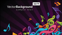 Note musical theme vector material -3