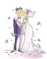 Cartoon-style wedding elements 01 - Vector